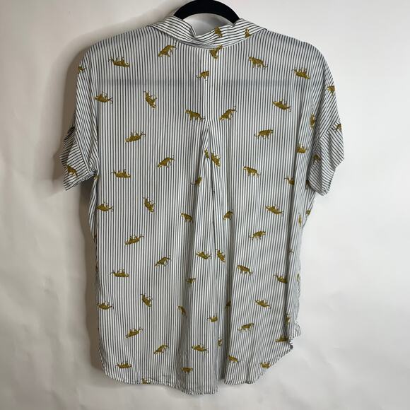 Jane & Delancey Flowy Top Striped w Cheetah Leopard Design Medium - Picture 6 of 9